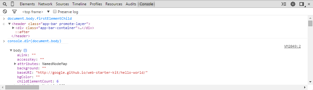 chrome developer tools